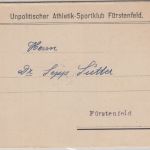 Österreich - Unpolitischer Athletik-Sportclub Fürstenfeld Ortsbrief 1925