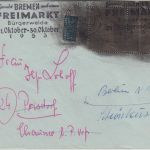 BRD/Postkrieg - 2x10 Pfg. Kriegsgefangene/Schwärzung Brief i.d. DDR Bremen 1953
