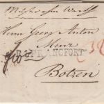 Thurn&Taxis - R1 Francfort L1 Muster ohne Wert n. ÖSTERREICH (Bozen) 1804