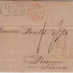 Sachsen - Leipzig 1843 Portobrief n. FRANKREICH (Beaume) Ra1 S.T.B. - mit Inhalt