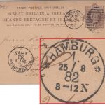 DR - Hamburg 1 ** 25/8 82 Haller Ank.stempel England 1 P. Ganzsache v. London