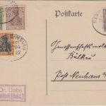 DR - Berlin Hamburg Bahnpost Zug 204 Karte Reinbek - Neuhaus 1922