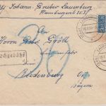 Bizone - 20 Pfg. Arbeiter + Notopfer Brief Lauenburg - Riedenburg 1950 Nachporto