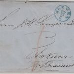 Hannover - Bremen 27/8 blauer Fingerhut-K1 Portobrief n. Ankum