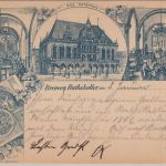 Bremen - Ratskeller sw-Mehrbildlitho Vorläuferkarte gelaufen 1896