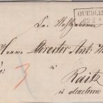 Preussen - Quedlinburg 22/2 Ra2 Francobrief n. ÖSTERREICH (Raitz/Mähren) 1862