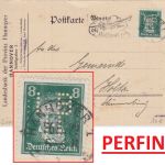 DR - 8 Pfg. Beethoven Perfin LBH Karte Hannover - Holte 1929