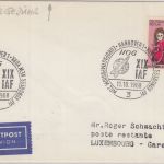 BRD - Hannover HOG XIX. IAF Kongress Luftpostbrief n. LUXEMBURG 1968