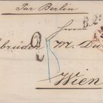 Belgien/Österreich - Antwerpen 1856 Portobrief n. Wien "B2eR"