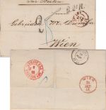 Belgien/Österreich - Antwerpen 1856 Portobrief n. Wien "B2eR"