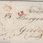 Frankreich/Österreich - Paris 1842 Grenzfrankobrief n. Gröden "P.P." + "L.F."