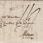 Kirchenstaat/Lomb.Venetien - Bologna L1 Grenzfrancobrief n. Mailand 1816