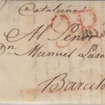 Kirchenstaat/Spanien - Rom 1820 Portobrief (9 Reales) n. Barcelona - mit Inhalt