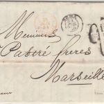 Kirchenstaat/Frankreich - Rom 1854 Portobrief n. Marseille - mit Inhalt