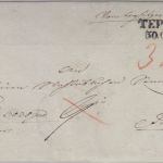 Österreich/Sachsen - Teplitz 30. OCT blauer L2 Portobrief n. Dresden 1847