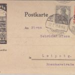 DR - 7 1/2+2 1/2 Pfg. Germania illustr. Firmenkarte Rüstringen - Leipzig 1919