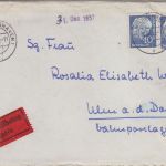 BRD - 2x40 Pfg. Heuss II Eilbrief Wilhelmshaven - Ulm/postlagernd 1962