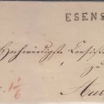 Hannover - Esens L1 u. Datums-K1 6.AUG Frankobrief n. Aurich ca. 1840