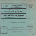 DR - Weener (Ems) Bezahlt Tagesstpl. Postgutkarte n. Dessau-Rosslau 1944