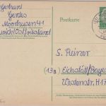 BRD - (23) Münkeboe ü. Aurich Poststelle I 10 Pfg. Ganzsache n. Eichstätt 1958