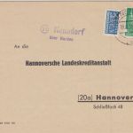 Bizone - (23) Nenndorf ü. Norden Landpost-L2 Karte n. hannover 1951