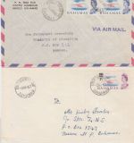 Bahamas - 2x4 u. 4 a. 3 C. Flamingo 2 Inlandsbriefe1967/1968