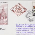 Nordkorea - 40 Ch. Paradieswitwe Luftpostkarte Zuleitung LH-Erstflug 1994