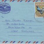Malaysia - 30 C. Elfenblauvogel Aerogramme Majidee Johor - Oldenburg 1972