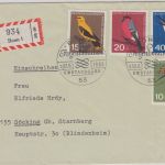 BRD - Jugen 1963 Einh. Vögel Satz Einschreibebrief/FDC + ESST Bonn