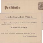 Bayern - 3 a. 2 Pfg. Raute Ganzsache priv. Zudruck Ornithologischer Verein