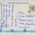 Srilanka - 7/0,35 R. Überdruck Brillenvogel Luftpostkarte Colombo Straubing 1986