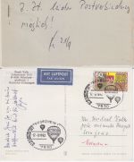 BRD/Postsperre BOSNIEN - Pforzheim 1992 Luftpostkarte prov. Hinweiszettel