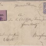 Bayern - 10+20 Pfg Wappen weite Welle Nachnahmebrief Groenhard 1880