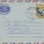 Malaysia - 30 C. Elfenblauvogel Aerogramme Kuala Lumpur - Oldenburg 1972