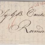Königreich Sardinien/Österreich Torino roter L1 Grenzfrankobrief n Rovereto 1816