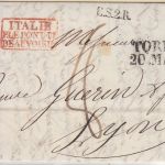 Kgr. Sardinien/Frankreich - Turin 1837 C.S.2.R. Portobrief n. Lyon - m. Inhalt