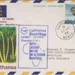 Kenya - 1 Sh. Gr. Kudu LH-Erstflug FFM Mauritius Etappe Nairobi Mauritus 1970