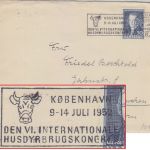 Dänemark - Kopenhagen 1952 VI. Int. Tierzuchtkongress Masch.werbestpl. Brief
