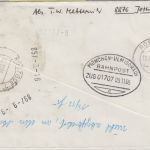 BRD/Postkrieg - 2x20 Pfg. 20 J. Vertreibung u.a. Eilbrief Jettingen Rostock 1965