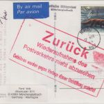 England FPO/Postsperre - FPO 957/Mönchengladbach Luftpostkarte n. BOSNIEN 1994