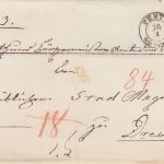 Ungarn/Sachsen - Pest 16/1 K2 Portobrief (2. Gew.stufe) n. Dresden ca. 1848