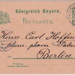 Bayern - Paunzhausen 9. APR 02 seltener K2 5 Pfg. Ganzsache n. Berlin