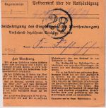 DR-Infla - 2 1/2 M. By-Abschied/DR Einschreibe-Paketkarte Dachau 2 Nürnberg 1920