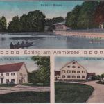 Bayern - Eching a. Ammersee Geschäft Wirtschaft etc. farb. Mehrbild-AK ca. 1910