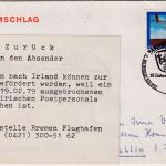 BRD/Postsperre - Barnstorf 1979 SST Bundeswehr Luftpostbrief n IRLAND Poststreik