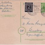 All.Bes./RPD Hamburg - 5+5 Pfg. Aufbrauchsganzsache+Zusatz Marne - Lüneburg 1946
