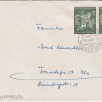 BRD - Tettenhausen ü. Traunstein 1961 Brief n. Frankfurt a/M. 2x10 Pfg St. Georg