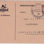 Sudetenland - Aussig Wahl- und Bekenntnistag SST 3 Pfg. Drucksache n. Schönbach