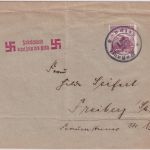 Sudetenland - Postamt Leipa Aush.stpl. Brief n. Freiberg 1938 Nebenstpl. !