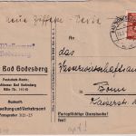 All.Bes. - Bad Godesberg nachträglich entwertet apt. Stpl. Brief n. Bonn 1947